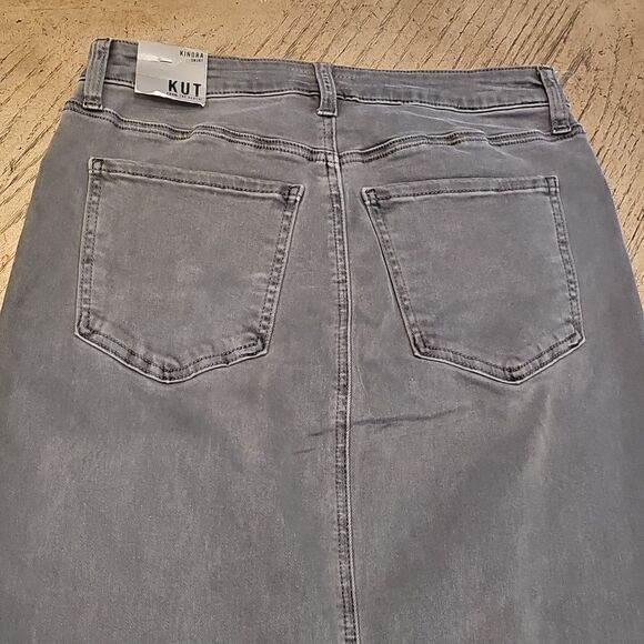 KUT From The Kloth Gray Kindra Maxi Front Slit Skirt Size 2 NWT - Picture 9 of 14